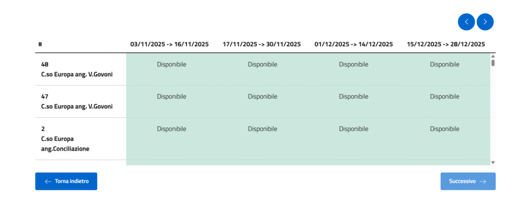 Mappa interattiva di Billboards per la visualizzazione degli spazi pubblicitari comunali
